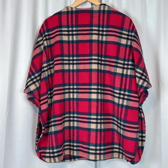 Draper James Plaid Wool Blend Cape Size M/L - Picture 2 of 10
